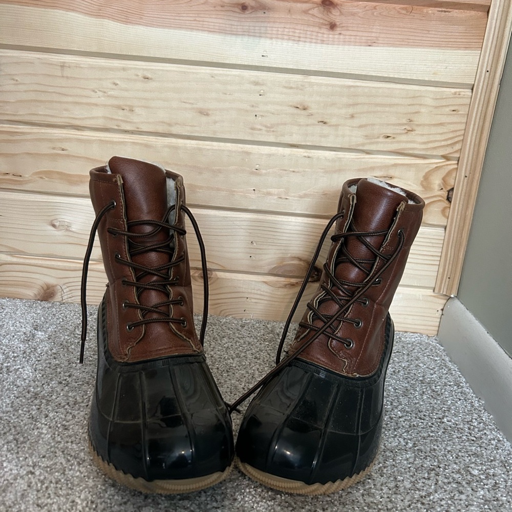 Women's Brown and Black Duck Boots